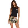 Volcom Women’s Frochickie 3″ Chino Short (Regular & Plus Size)(Black Floral Pr)