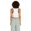Volcom Women’s Fun Fever Sleeveless Crop Tank Top(Star White)