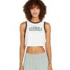 Volcom Women’s Fun Fever Sleeveless Crop Tank Top(Star White)