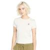 Volcom Womens Have a Clue Short Sleeve Tee – Fitted T-Shirt with Striped Neck Taping(Cloud)