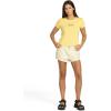 Volcom Womens Have a Clue Short Sleeve Tee – Fitted T-Shirt with Striped Neck Taping(Dust Yellow)