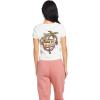 Volcom Womens Have a Clue Short Sleeve Tee – Fitted T-Shirt with Striped Neck Taping(Star White White)