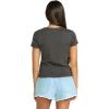 Volcom Womens Have a Clue Short Sleeve Tee – Fitted T-Shirt with Striped Neck Taping(Vintage Black Black)