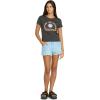 Volcom Womens Have a Clue Short Sleeve Tee – Fitted T-Shirt with Striped Neck Taping(Vintage Black Black)