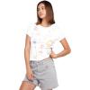 Volcom Womens Have a Clue Short Sleeve Tee – Fitted T-Shirt with Striped Neck Taping(White)