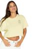 Volcom Women’s Just a Trim Short Sleeve Crop Tee(Faded Lemon)