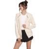 Volcom Women’s Lil Zip Up Hooded Fleece Sweatshirt(Light Peach)