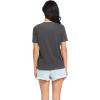 Volcom Womens Lock It Up Short Sleeve Tee – Crew Neck T-Shirt with Striped Neck Taping(Black White)