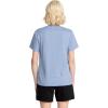 Volcom Womens Lock It Up Short Sleeve Tee – Crew Neck T-Shirt with Striped Neck Taping(Blue)