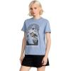 Volcom Womens Lock It Up Short Sleeve Tee – Crew Neck T-Shirt with Striped Neck Taping(Blue)