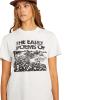 Volcom Womens Lock It Up Short Sleeve Tee – Crew Neck T-Shirt with Striped Neck Taping(Light Grey)