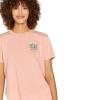 Volcom Womens Lock It Up Short Sleeve Tee – Crew Neck T-Shirt with Striped Neck Taping(Reef Pink)