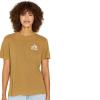 Volcom Womens Lock It Up Short Sleeve Tee – Crew Neck T-Shirt with Striped Neck Taping(Rustic Brown)