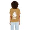 Volcom Womens Lock It Up Short Sleeve Tee – Crew Neck T-Shirt with Striped Neck Taping(Rustic Brown)