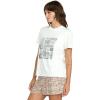 Volcom Womens Lock It Up Short Sleeve Tee – Crew Neck T-Shirt with Striped Neck Taping(Sandy Brown)