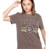 Volcom Womens Lock It Up Short Sleeve Tee – Crew Neck T-Shirt with Striped Neck Taping(Slate Grey)