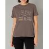 Volcom Womens Lock It Up Short Sleeve Tee – Crew Neck T-Shirt with Striped Neck Taping(Slate Grey)