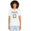 Volcom Womens Lock It Up Short Sleeve Tee – Crew Neck T-Shirt with Striped Neck Taping(Star Light)