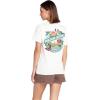 Volcom Womens Lock It Up Short Sleeve Tee – Crew Neck T-Shirt with Striped Neck Taping(Star Star White)