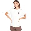 Volcom Womens Lock It Up Short Sleeve Tee – Crew Neck T-Shirt with Striped Neck Taping(Star Star White)
