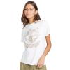 Volcom Womens Lock It Up Short Sleeve Tee – Crew Neck T-Shirt with Striped Neck Taping(Star White White)