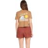 Volcom Womens Short Sleeve Pocket Dial Tee – Crew Neck T-Shirt with Chest Pocket and Screen Print(Brown)