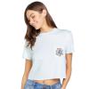 Volcom Womens Short Sleeve Pocket Dial Tee – Crew Neck T-Shirt with Chest Pocket and Screen Print(Chlorine)