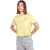 Volcom Womens Short Sleeve Pocket Dial Tee – Crew Neck T-Shirt with Chest Pocket and Screen Print(Citron)