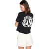 Volcom Womens Short Sleeve Pocket Dial Tee – Crew Neck T-Shirt with Chest Pocket and Screen Print(Jet)