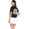 Volcom Womens Short Sleeve Pocket Dial Tee – Crew Neck T-Shirt with Chest Pocket and Screen Print(Jet)