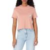 Volcom Womens Short Sleeve Pocket Dial Tee – Crew Neck T-Shirt with Chest Pocket and Screen Print(Light Mauve)