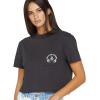 Volcom Womens Short Sleeve Pocket Dial Tee – Crew Neck T-Shirt with Chest Pocket and Screen Print(Vintage Jet)
