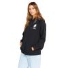 Volcom Women’s Truly Stoked Ovesized Bf Hooded Fleece Sweatshirt(Black 323)