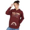 Volcom Women’s Truly Stoked Ovesized Bf Hooded Fleece Sweatshirt(Cayenne)