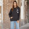 Volcom Women’s Truly Stoked Ovesized Bf Hooded Fleece Sweatshirt(Vintage Black)