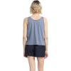 Volcom Womens to The Bank Organic Cotton Graphic Tank Top – Relaxed Boxy Fit, Breezy Summer Style(Denim)