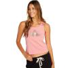 Volcom Womens to The Bank Organic Cotton Graphic Tank Top – Relaxed Boxy Fit, Breezy Summer Style(Desert Pink)