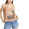 Volcom Womens to The Bank Organic Cotton Graphic Tank Top – Relaxed Boxy Fit, Breezy Summer Style(Mocha)