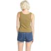 Volcom Womens to The Bank Organic Cotton Graphic Tank Top – Relaxed Boxy Fit, Breezy Summer Style(Moss)