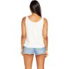 Volcom Womens to The Bank Organic Cotton Graphic Tank Top – Relaxed Boxy Fit, Breezy Summer Style(Star White)