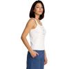 Volcom Womens to The Bank Organic Cotton Graphic Tank Top – Relaxed Boxy Fit, Breezy Summer Style(Star White Time)