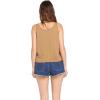 Volcom Womens to The Bank Organic Cotton Graphic Tank Top – Relaxed Boxy Fit, Breezy Summer Style(Vintage Brown)