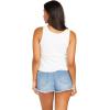Volcom Womens to The Bank Organic Cotton Graphic Tank Top – Relaxed Boxy Fit, Breezy Summer Style(White)