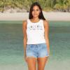 Volcom Womens to The Bank Organic Cotton Graphic Tank Top – Relaxed Boxy Fit, Breezy Summer Style(White)
