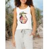 Volcom Womens to The Bank Organic Cotton Graphic Tank Top – Relaxed Boxy Fit, Breezy Summer Style(White White)