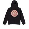 Volcom mens Pullover Logo Fleece Hooded Sweatshirt – Soft Brushed Interior, Classic Fit, Kangaroo Pocket, Ribbed Cuffs & Hem(Black Stone)