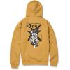 Volcom mens Pullover Logo Fleece Hooded Sweatshirt – Soft Brushed Interior, Classic Fit, Kangaroo Pocket, Ribbed Cuffs & Hem(Honey Gold)