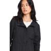 Volcom womens Enemy Stone Hooded Zip Front Windbreaker Jacket(Black 324)