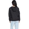 Volcom womens Enemy Stone Hooded Zip Front Windbreaker Jacket(Black 324)