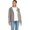 Volcom womens Enemy Stone Hooded Zip Front Windbreaker Jacket(Gunmetal Grey)